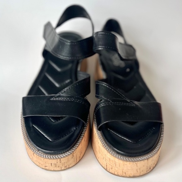 Franco Sarto Ozio Black with Cork Platform Sandals - Picture 2 of 7